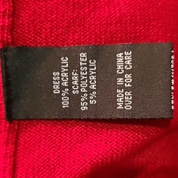 A. Beyer Fit and Flare Sweater Dress With Scarf Juniors Size Large - Picture 4 of 14